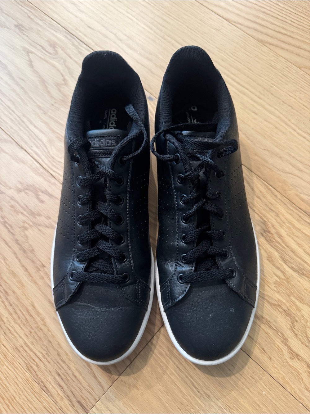 adidas Black Low-Top Sneakers with White Sole